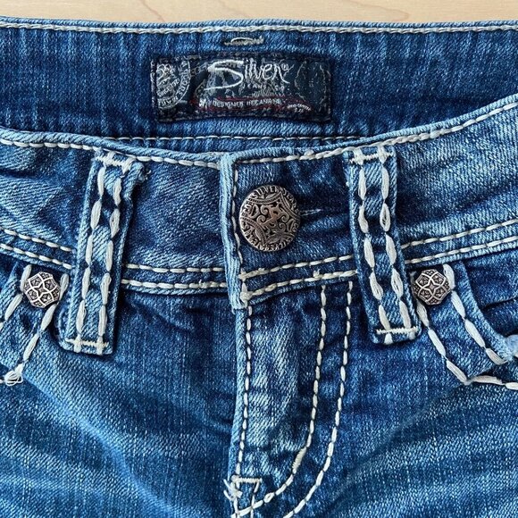 Silver Jeans Co. Suki Mid Straight leg 25 Womens Blue Denim Straight Leg Jeans - Picture 5 of 15